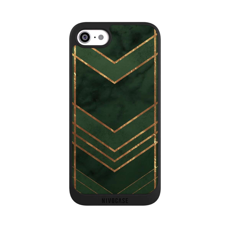 iPhone SE 2020 NIVOpure Dark Green Pattern Golden Stripes
