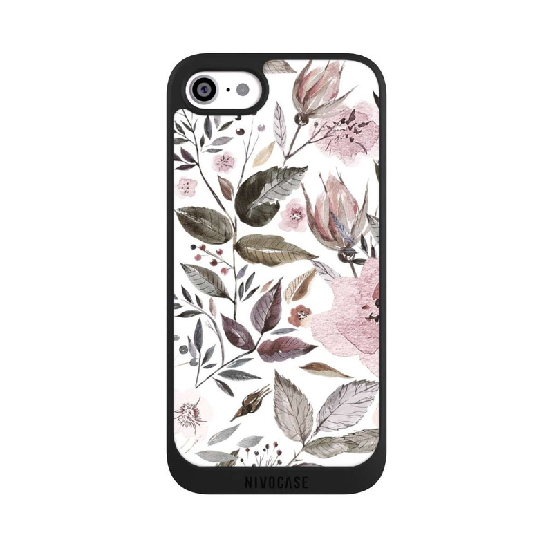 iPhone SE 2020 NIVOpure Aquarelle Fleurs Roses Brunes
