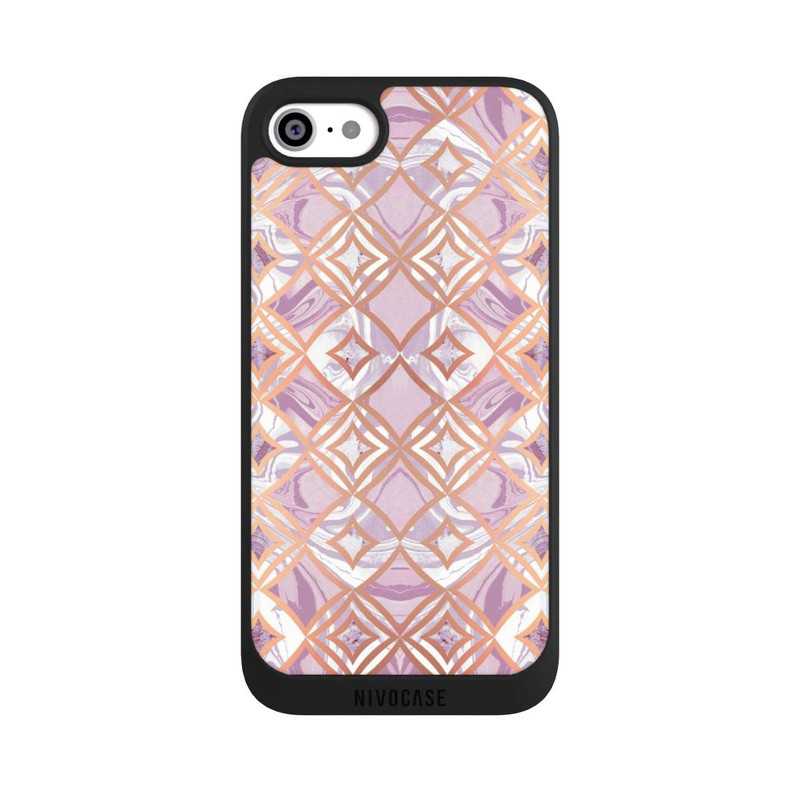 iPhone SE 2020 NIVOpure Pink Gold Rhombic Marble Tiles
