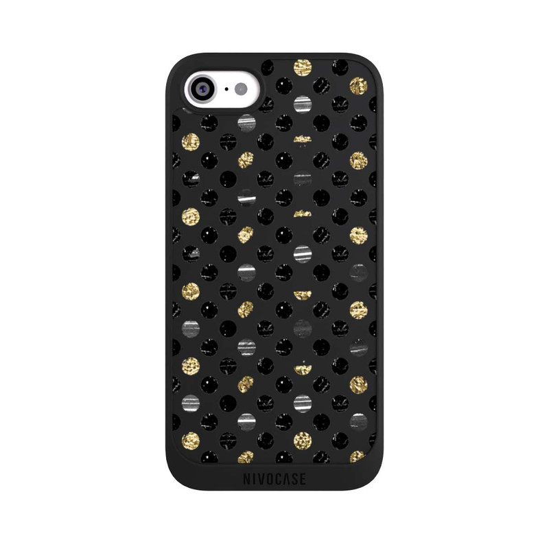 iPhone SE 2020 NIVOpure Gold Black Polka Dots