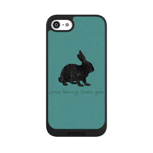 Apple iPhone SE (2020) NIVOpure Some Bunny Loves You - Black on Turquoise
