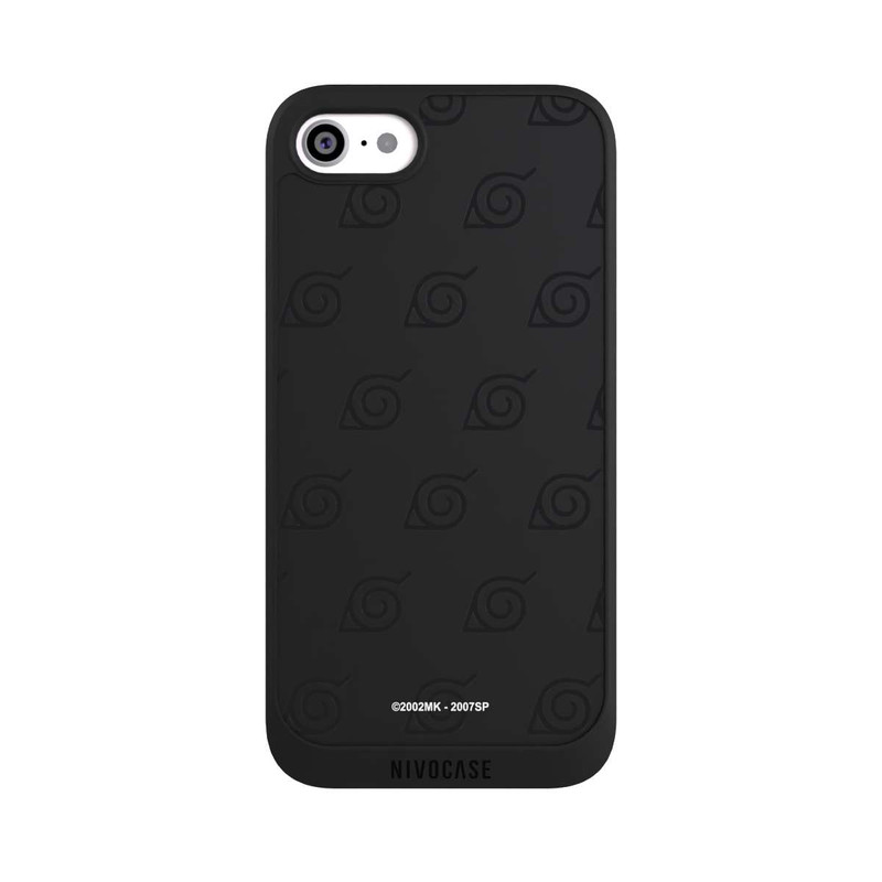 iPhone SE 2020 NIVOpure Konoha Pattern Noir sur Fond Transparent