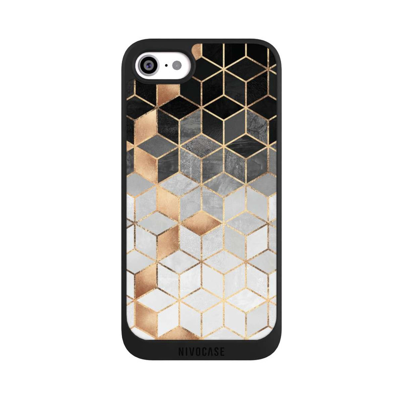iPhone SE 2020 NIVOpure Würfel dunkel und gold