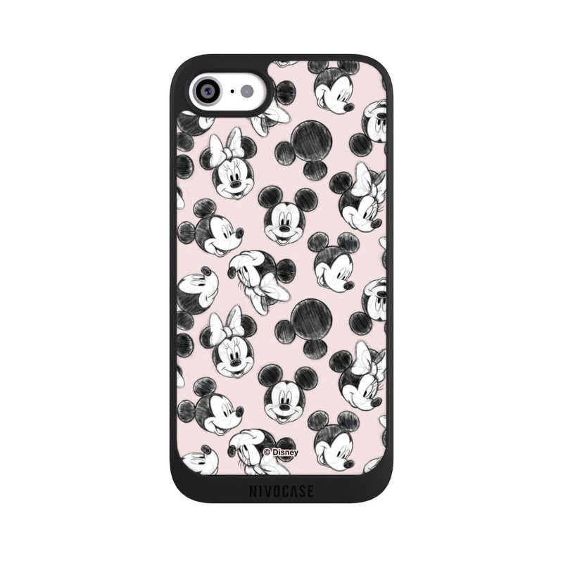 iPhone SE 2020 NIVOpure Minnie & Mickey aux multiples visages rose
