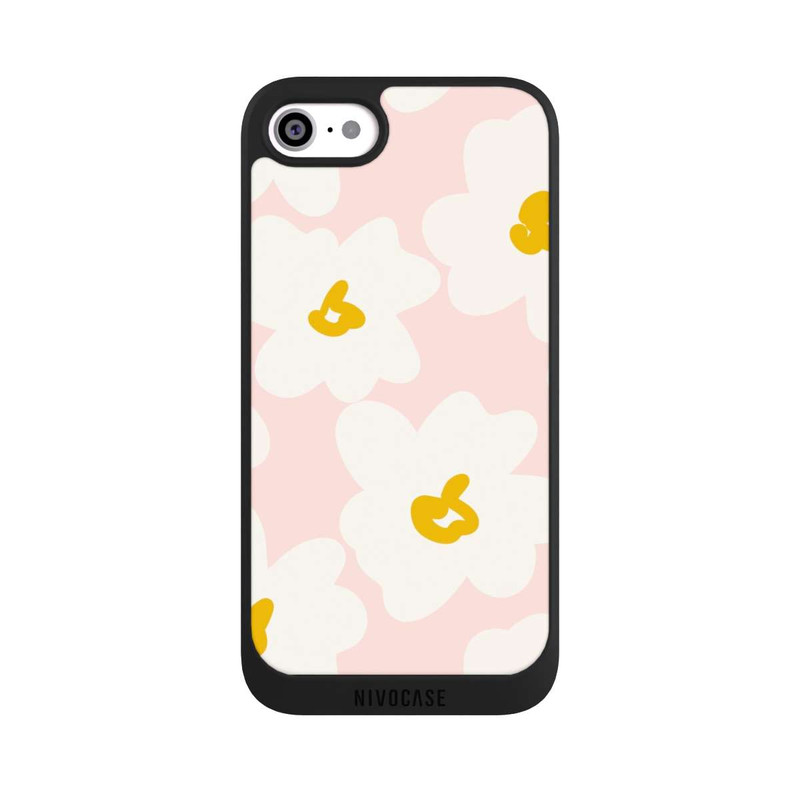 iPhone SE 2020 NIVOpure Retro Blumenwand Gänseblümchen Aprikose