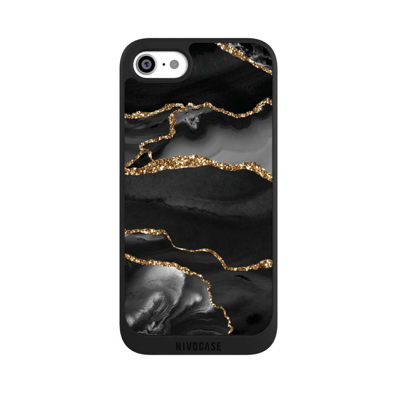 iPhone SE 2020 NIVOpure Dark Marble Stripes Gold Look
