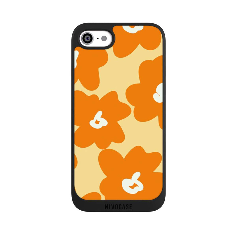 iPhone SE 2020 NIVOpure Retro floral pattern Päivi yellow orange