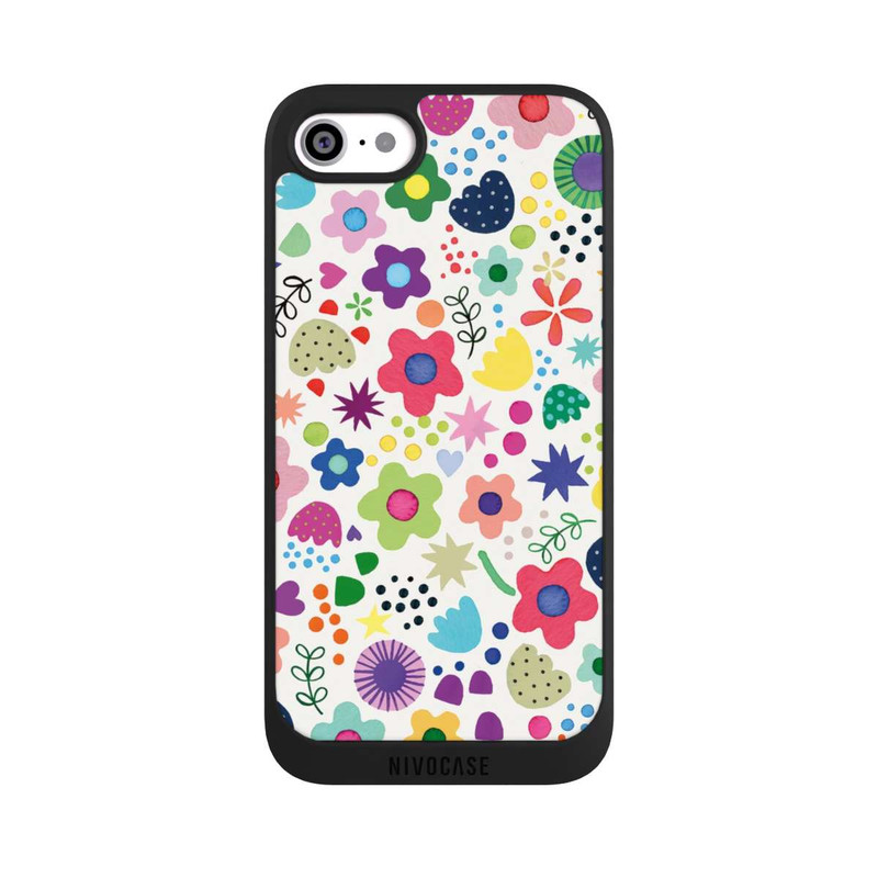 iPhone SE 2020 NIVOpure Fleurs psychédéliques colorées