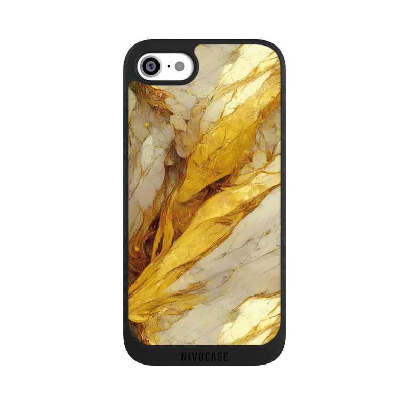 iPhone SE 2020 NIVOpure Couches d'impression en marbre blanc et or
