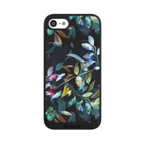 Apple iPhone SE (2020) NIVOpure Mystische Aquarellblätter schwarz