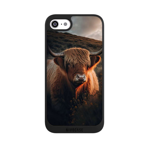 Apple iPhone SE (2020) NIVOpure Vache Highland avec de grandes cornes avec IA