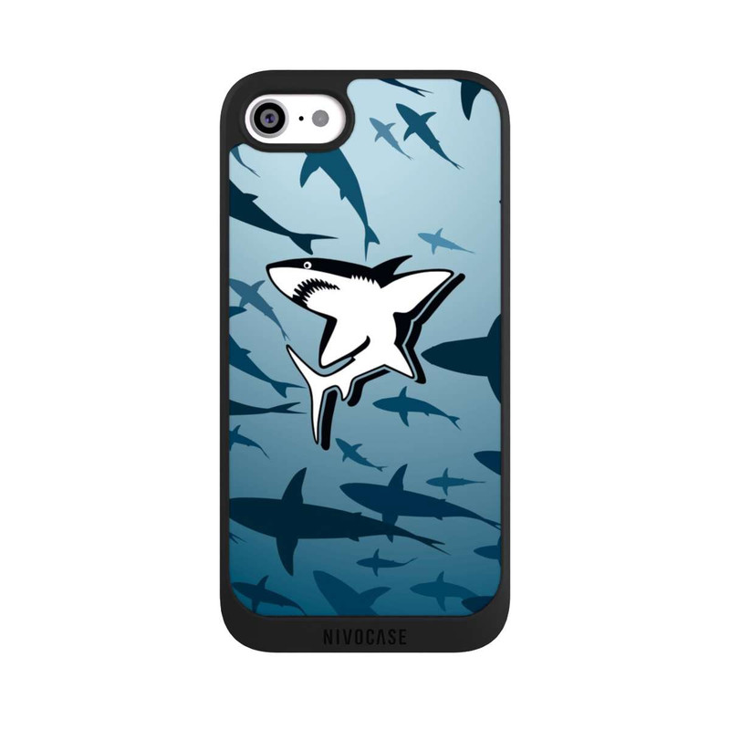 iPhone SE 2020 NIVOpure Haie Muster Blau