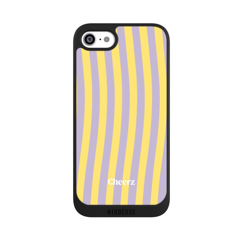 iPhone SE 2020 NIVOpure Cheerz Rayures Jaune Lilas