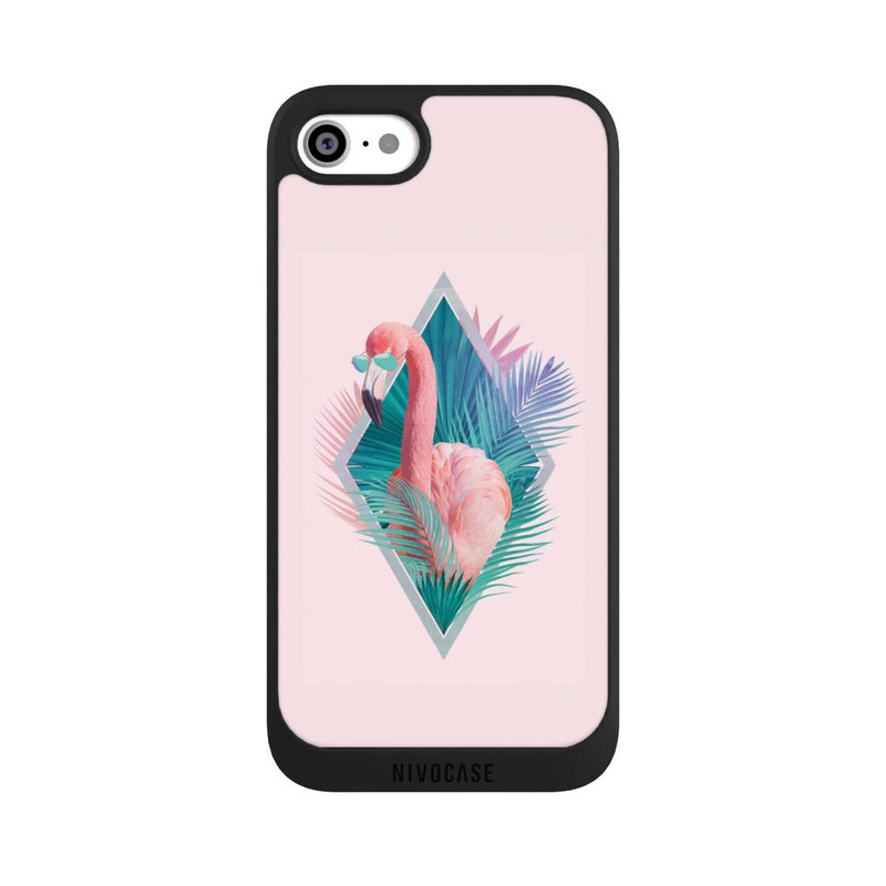 iPhone SE 2020 NIVOpure Tropical Leaves Flamingo