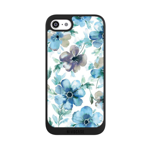 Apple iPhone SE (2020) NIVOpure Motif de fleurs bleues Tendance