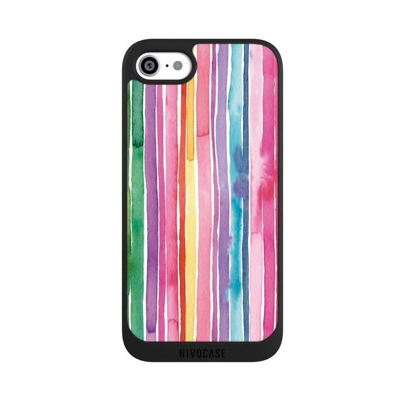 iPhone SE 2020 NIVOpure Camouflage Rayures arc-en-ciel