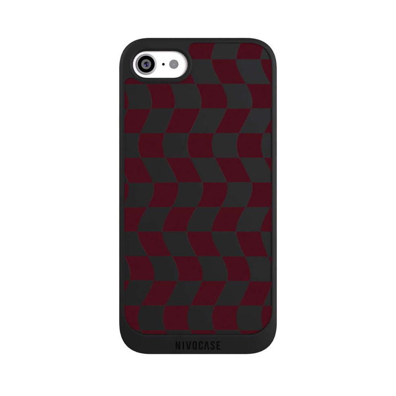 iPhone SE 2020 NIVOpure Checkered wine red