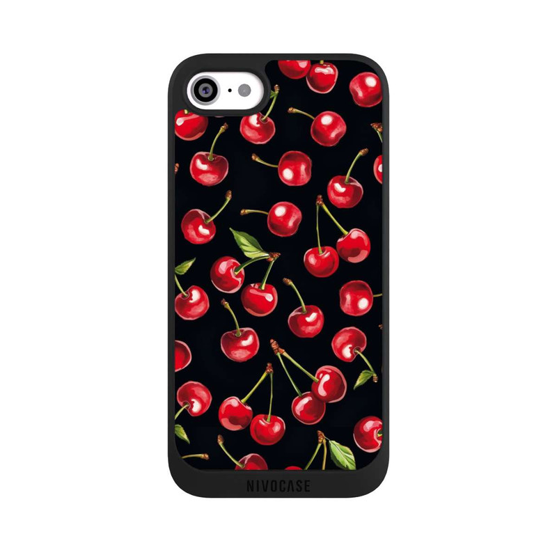 iPhone SE 2020 NIVOpure Cherry Pattern Black with AI