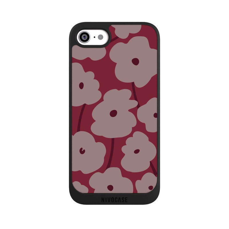iPhone SE 2020 NIVOpure Minimalistische Blumen Bordeaux