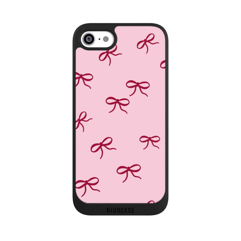 iPhone SE 2020 NIVOpure Bows Red Pink Pattern