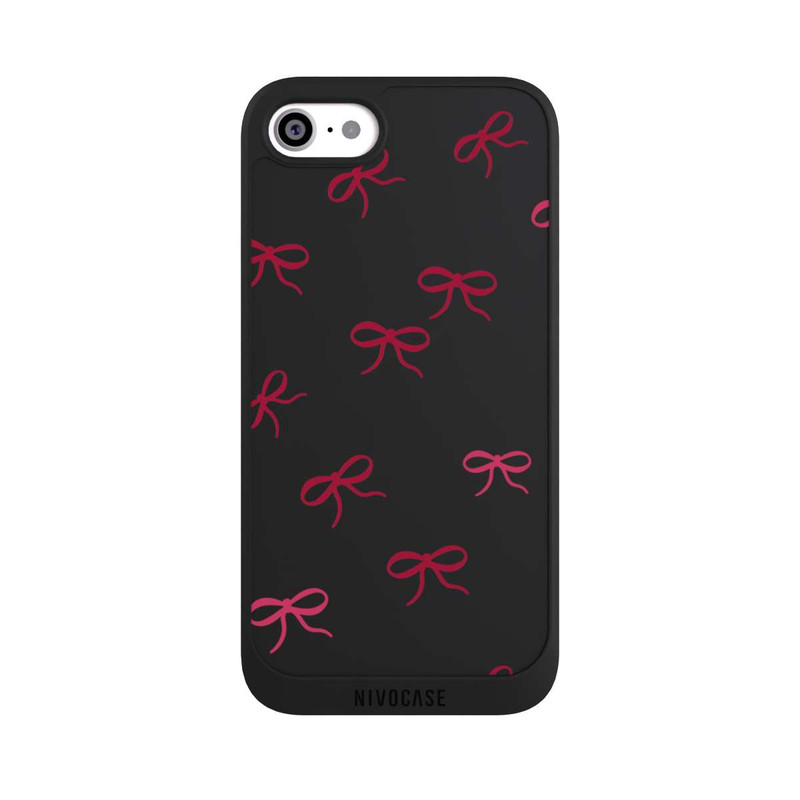 iPhone SE 2020 NIVOpure Bows Red Pattern Transparent
