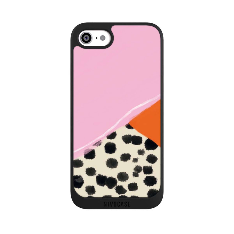 iPhone SE 2020 NIVOpure Pink and Orange Modern Art with Dots