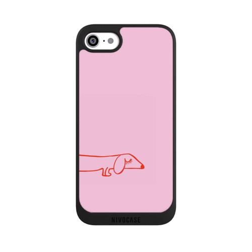 Apple iPhone SE (2020) NIVOpure Dachshund Illustration Pink