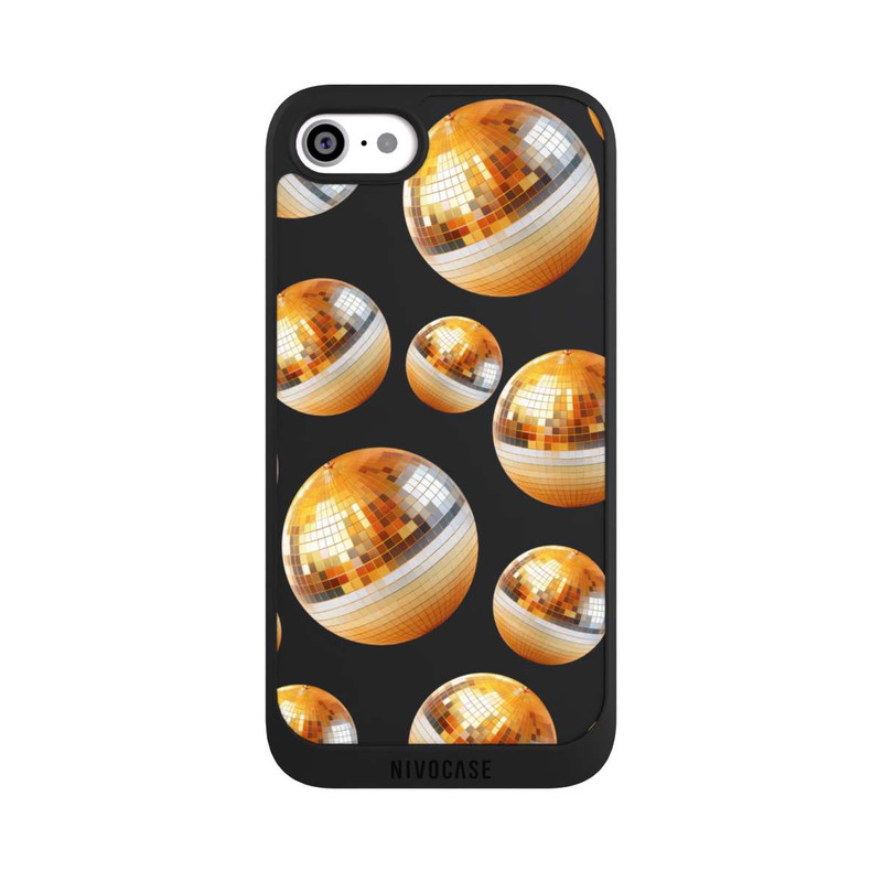 iPhone SE 2020 NIVOpure Disco Ball Party Gold Orange Transparent with AI