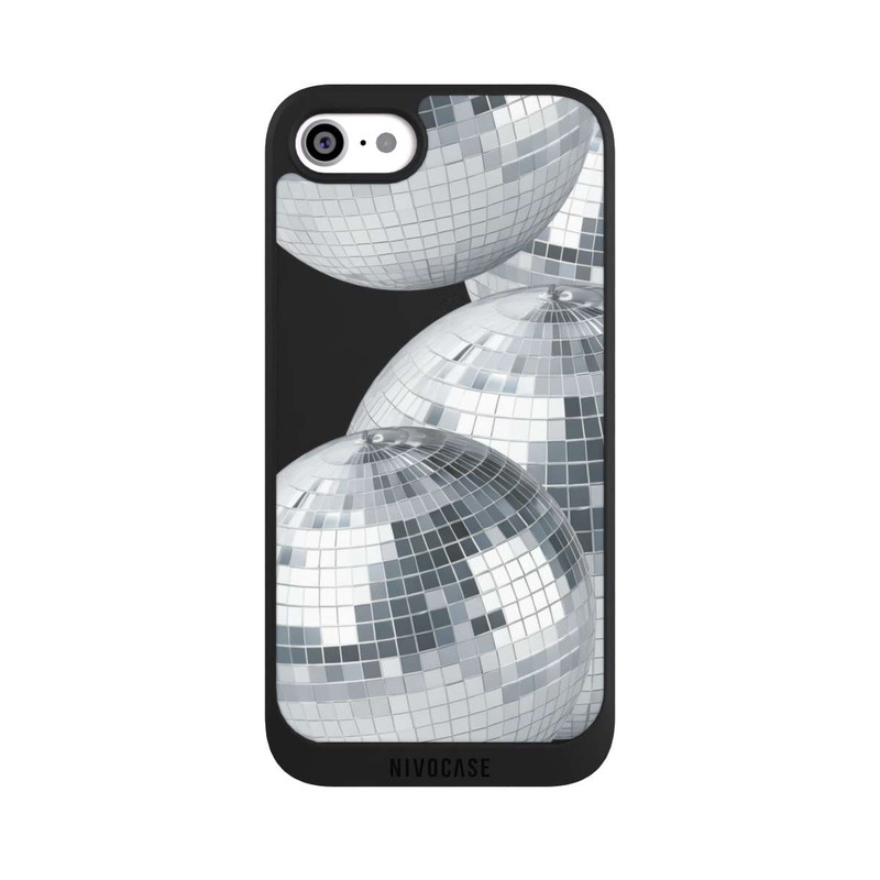 iPhone SE 2020 NIVOpure Disco Ball Party Silver Transparent with AI