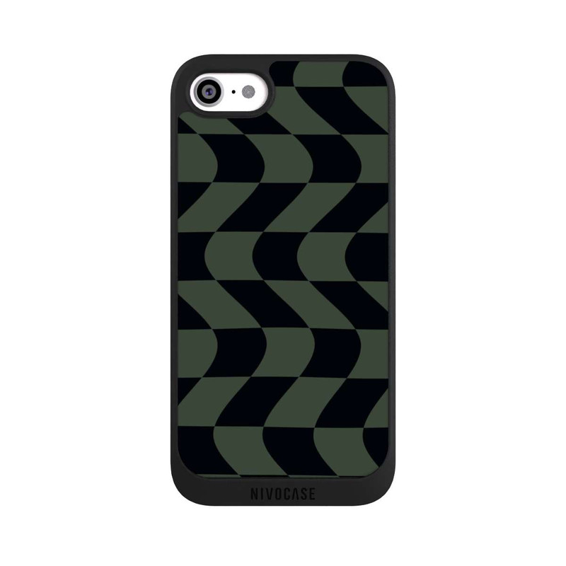 iPhone SE 2020 NIVOpure Checked Pattern Green Black