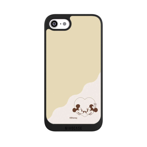 Apple iPhone SE (2020) NIVOpure Mickey and Minnie Love Heart Beige