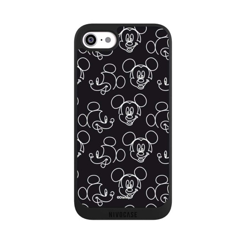 Apple iPhone SE (2020) NIVOpure Disney Mickey Faces Black Line Art Pattern
