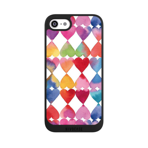 Apple iPhone SE (2020) NIVOpure Colorful Watercolor Hearts Pattern