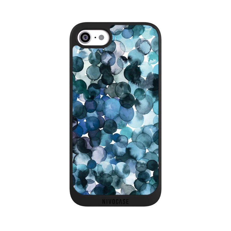 iPhone SE 2020 NIVOpure Watercolor Dots Blue Pattern