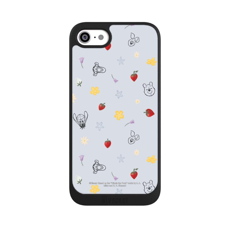 iPhone SE 2020 NIVOpure Winnie the Pooh and Friends Strawberry Pattern Blue