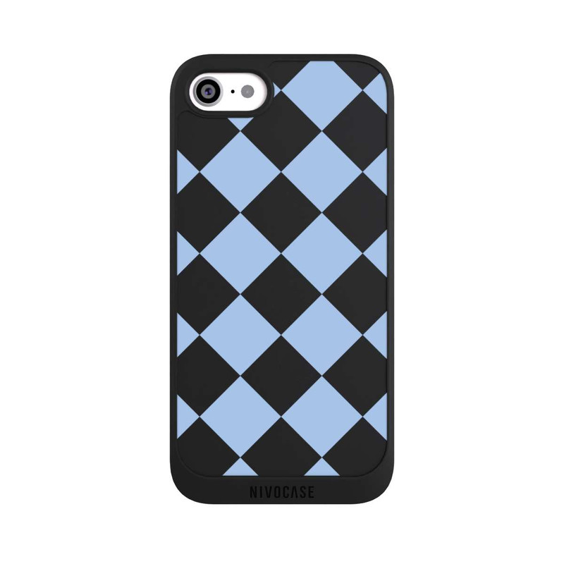 iPhone SE 2020 NIVOpure Checked Pattern Light Blue without Background