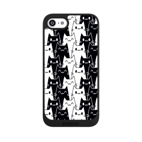 Apple iPhone SE (2020) NIVOpure Papier Peint Chat Noir Blanc
