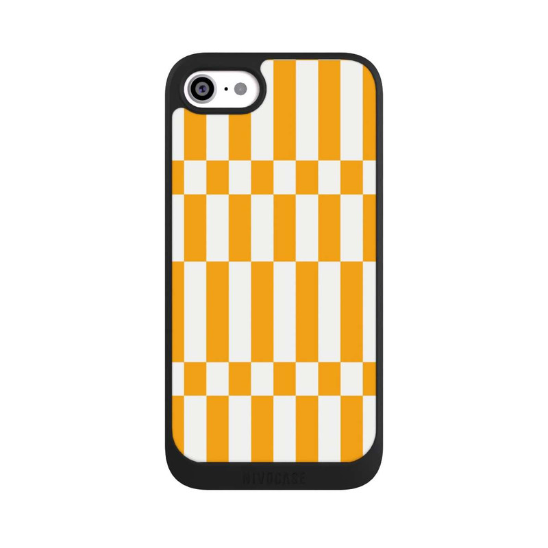 iPhone SE 2020 NIVOpure Motif à Carreaux d'Été Jaune Vif