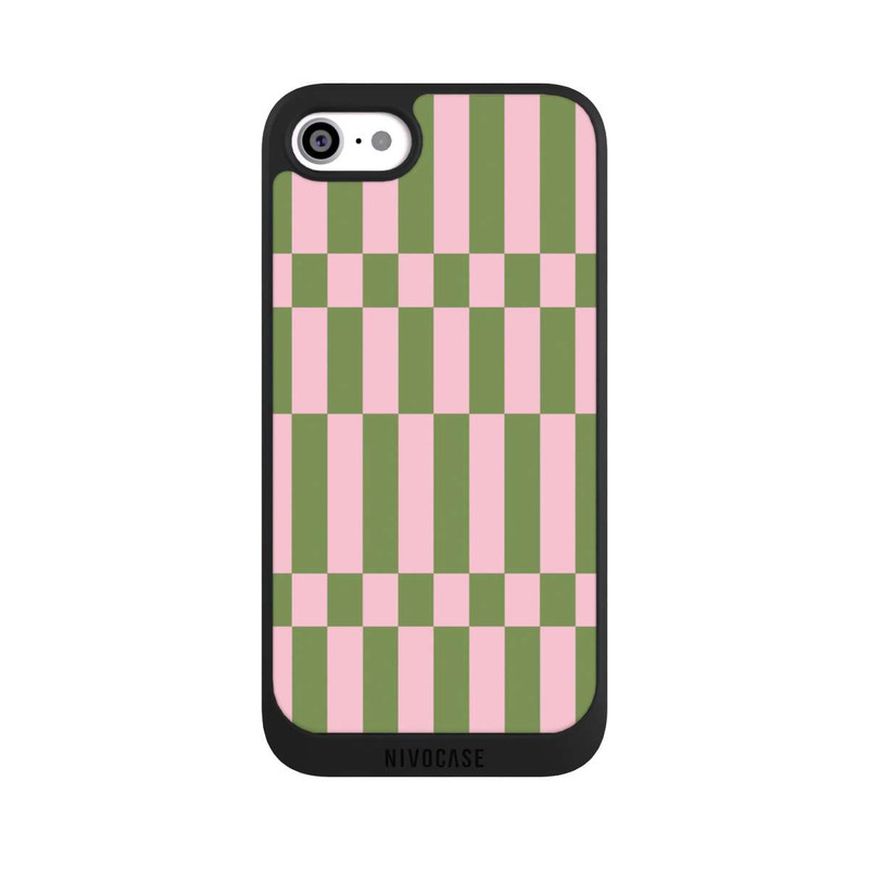 iPhone SE 2020 NIVOpure Sage and Pink Checked Pattern Theme