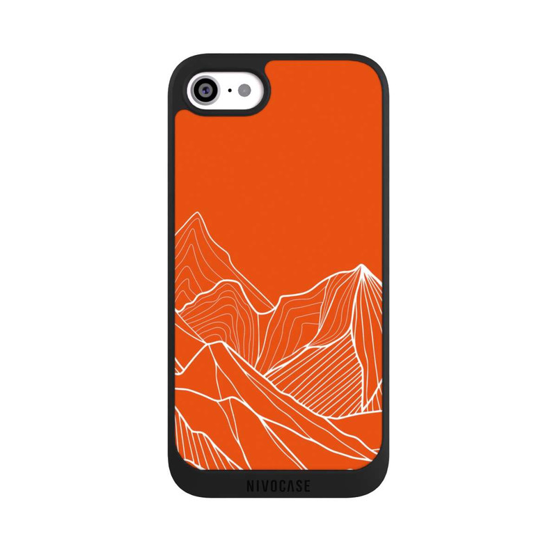 iPhone SE 2020 NIVOpure Montain Contour Line Art Orange