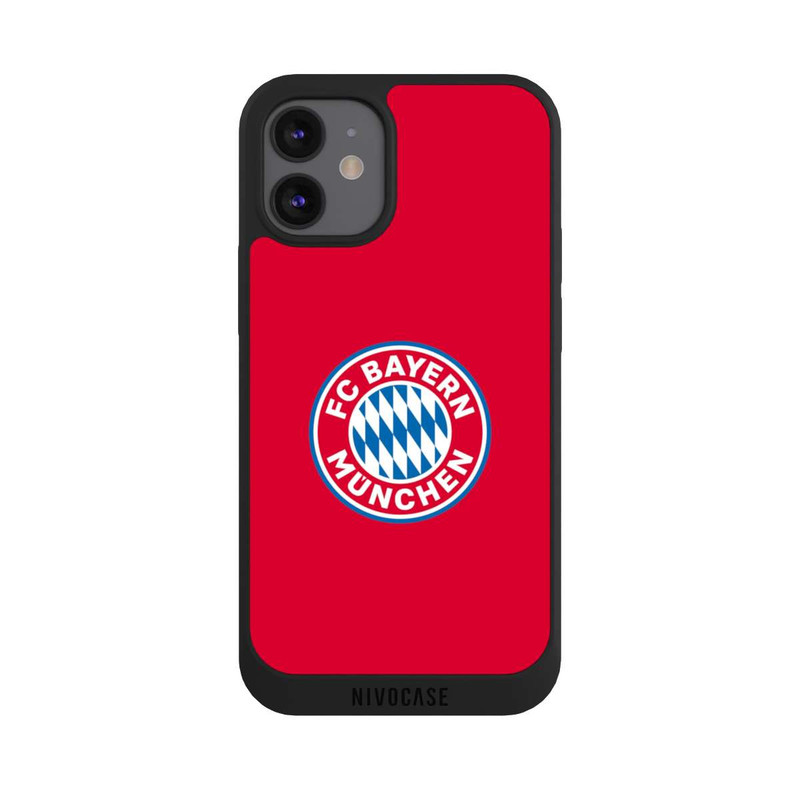 iPhone 12 mini NIVOpure FCB Logo sur fond rouge