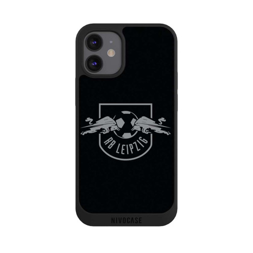 Apple iPhone 12 mini NIVOpure Graues RB Leipzig Logo auf Schwarz