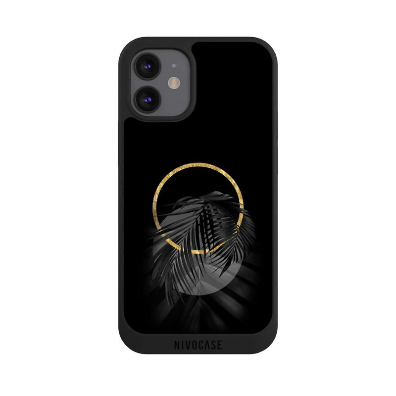 iPhone 12 mini NIVOpure tropische Blätter schwarz