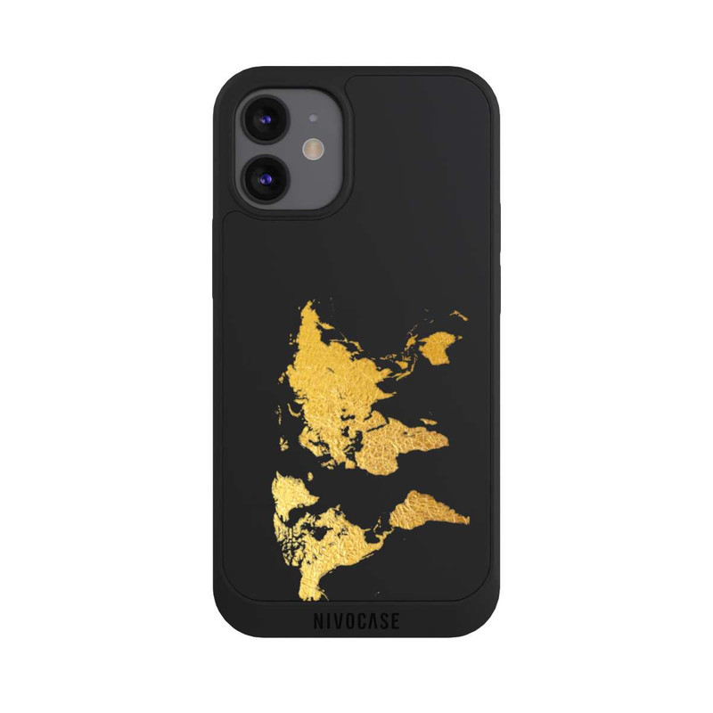iPhone 12 mini NIVOpure Carte du monde or transparent