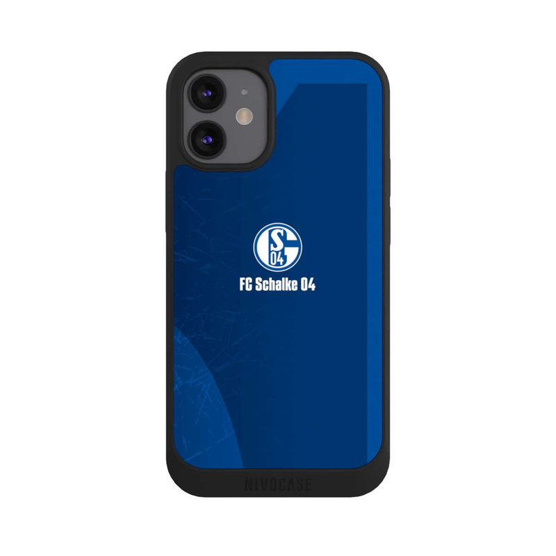 iPhone 12 mini NIVOpure Schalke 04 Blauer Hintergrund Mit Logo