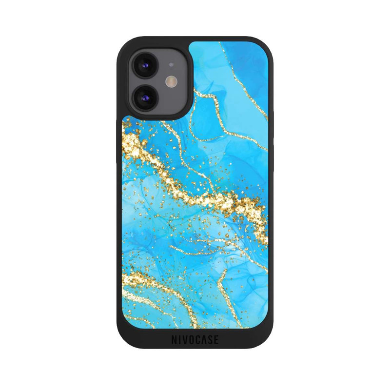 iPhone 12 mini NIVOpure Turquoise Gold Wallpaper