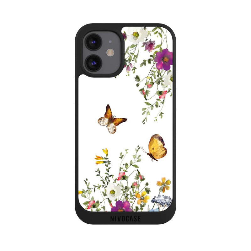 iPhone 12 mini NIVOpure Papillons et fleurs colorées