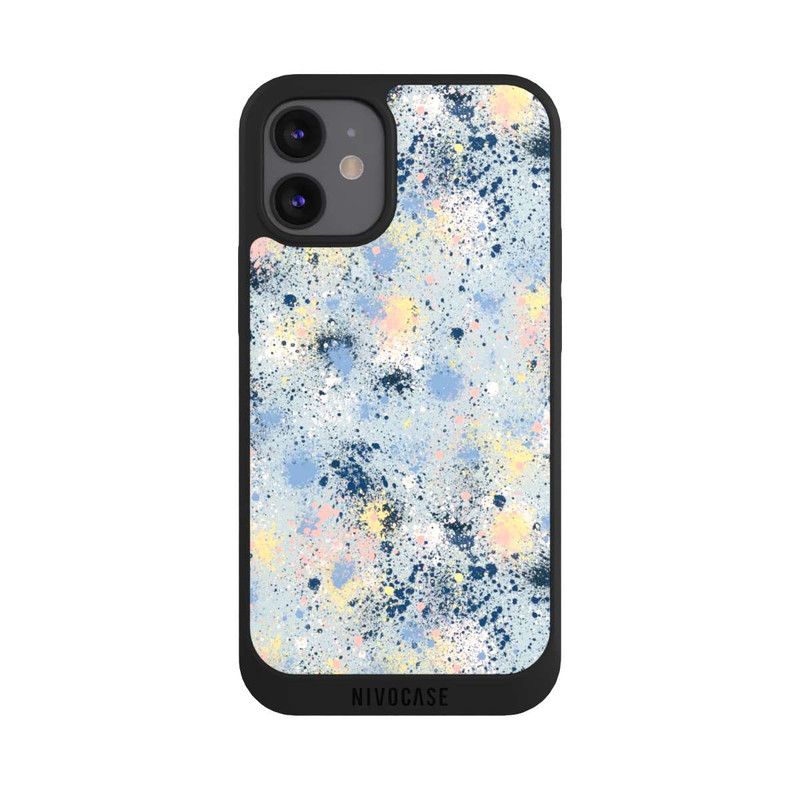 iPhone 12 mini NIVOpure Tintentropfen Staub Textur Blau
