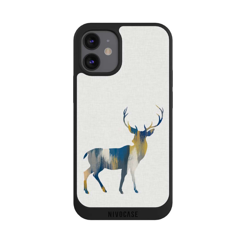 iPhone 12 mini NIVOpure Blauer und gelber Hirsch
