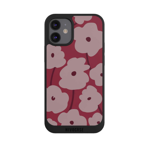 Apple iPhone 12 mini NIVOpure Minimalistische Blumen Bordeaux